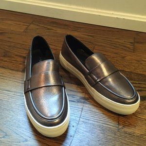 J Slides Pewter Slip-ons -Size 8 1/2 or 9